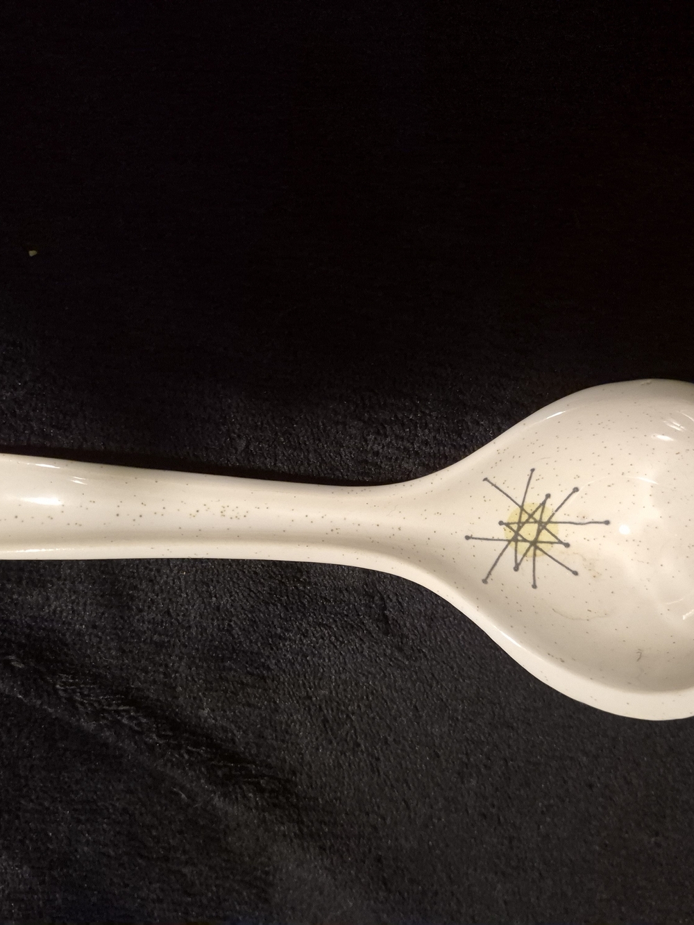 Vintage Mid-Century Atomic Starburst Ceramic Serving Spoon